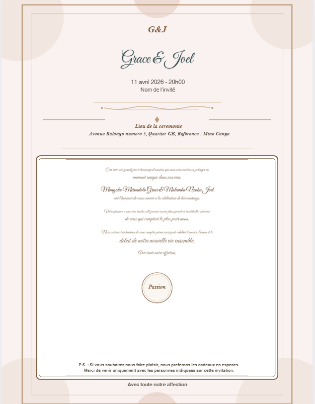 Carton d'invitation personnalisé